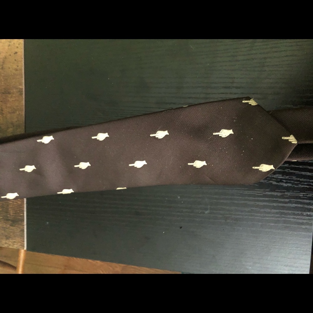 Middle finger adult men’s necktie